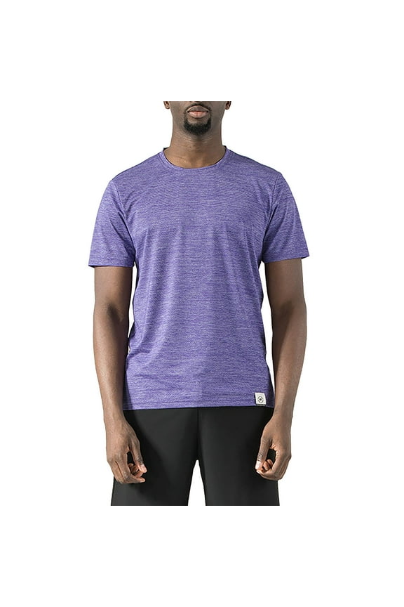 Mens Shirts,Summer Breathable Wicking T Shirt Cotton Spandex Casual Sports Running Short Sleeve Loose Fit Large,Shirts for Men,Men's T-shirts(Color:Purple,Size:5XL)