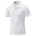 thumbnail image 1 of Mens Shirts Summer Clearance Men Casual Solid Slim-fit Short Sleeve Turndown Pullover T-Shirt Tops Blouse, 1 of 7