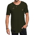 thumbnail image 1 of Mens Shirts Summer Clearance Men's Solid Short Sleeves With Holes In Summer Fashion Comfy Blouse Top, 1 of 6