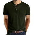 thumbnail image 1 of Mens Shirts Summer Clearance Short-Sleeve Beefy Muscle Basic Solid Pure Color Blouse Tee Shirt Top, 1 of 3