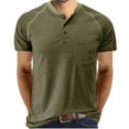 thumbnail image 1 of Mens Shirts Summer Clearance Short-sleeved T-shirt Casual Solid Top Short-sleeved Casual Sports Daily Top Blouse, 1 of 7
