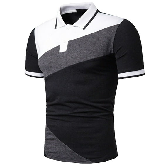 Mens Shirts Summer Men's Fashion Casual Lapel Pullover Business Short Sleeve T-Shirt Top