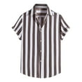 thumbnail image 1 of Mens Shirts Summer Men's Shirt Striped Hawaiian Lapel Shirt Beach Casual Shirt Top Blouse, 1 of 1