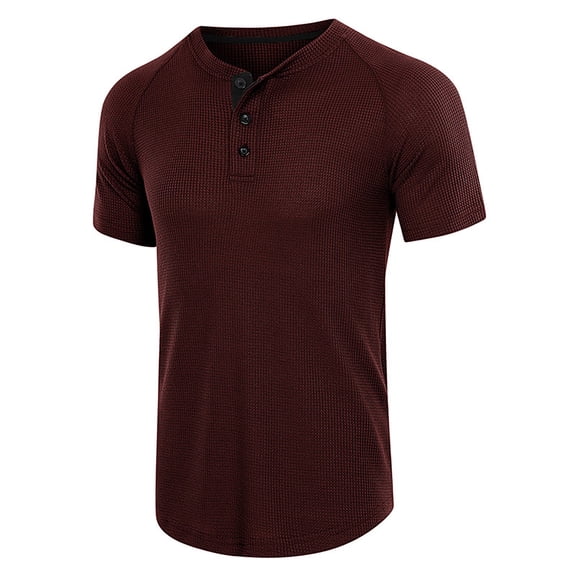 Mens Shirts Summer Plus Size Shirts Solid Color Short Sleeve T-Shirts Button-Up Shirts