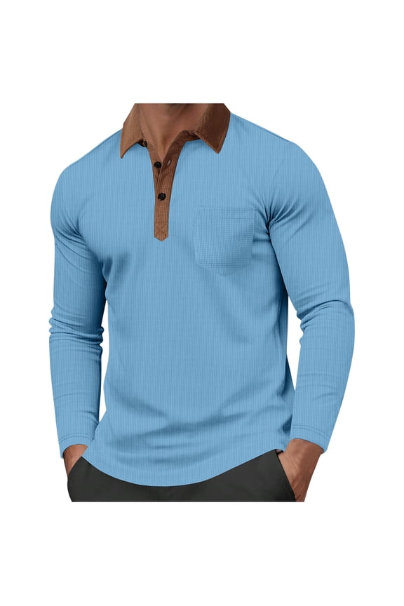 Mens Shirts Under $10 1/4 Button Pullovers for Men Long Sleeve Waffle Stand Collar T Shirts Casual Vintage Sweatshirts with Elbow Patches