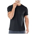 thumbnail image 1 of Mens Shirts Under $10 Athletic T-Shirts for Men Solid Color Lightweight Workout Tops Short Sleeve Running Shirt Performance Activewear Black L, 1 of 7
