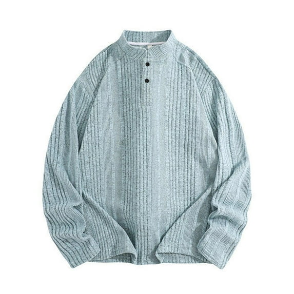 Mens Shirts Under $10 Autumn Winter Casual Sweaters for Men Solid Color Loose Knitted Pullovers Male Round Neck Sweater Man