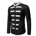 thumbnail image 1 of Mens Shirts Under $10 Collar Shirt Men Fashion Casual Henley Shirts Classic Splicing Tee Long Sleeve Trendy Color Block Button Down Clothes, 1 of 9