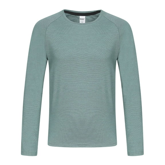 Mens Shirts Under $10 Crewneck Workout Long Sleeve Shirts for Men - Quick Dry Running Athletic T-Shirts Lightweight Basic Tops