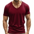 thumbnail image 1 of Mens Shirts Under $10 Deep V Neck T-Shirts for Men Big and Tall Short Sleeve Tee Tops Slim Fit Casual Low Cut Shirts, 1 of 9