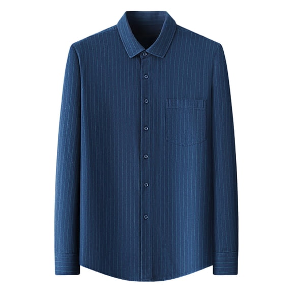 Mens Shirts Under $10 Dress Shirts for Men Business Casual Button Down Shirt Soft Formal Striped Tops Collar Long Sleeve Shirt with Pocket