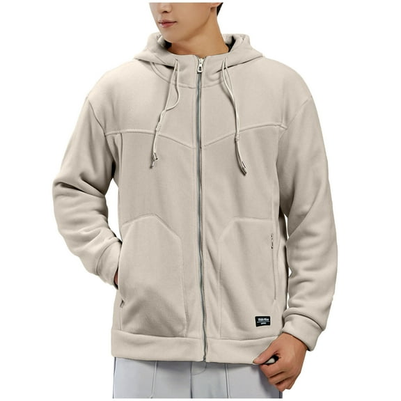 Mens Shirts Under $10 Hooded Sweatshirts for Men Lightweight Oversized Zip Up Hoodies Long Sleeve Solid Color Casual Fall Plus Size Clothes