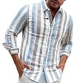 thumbnail image 1 of Mens Shirts Under $10 Long Sleeve Striped Shirts for Men Button Up Dress Shirt Untucked Casual Colorblock T-Shirt Workwear Fashion 2025, 1 of 4