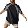 thumbnail image 1 of Mens Shirts Under $10 Men Basic Color Blocking Tee Oversized Patchwork T Shirt Men 90s Shirt Unisex Y2K Streetwear Casual Summer Tops Dark Gray XXXL, 1 of 9