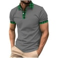 thumbnail image 1 of Mens Shirts Under $10 Men's Classic Regular-Fit Shirt Men Contrast Trim Shirt Gray L, 1 of 5