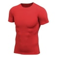 thumbnail image 1 of Mens Shirts Under $10 Men's Compression Shirts, Short Sleeve Athletic Solid Basic Tops Workout Gym T Shirt Slim Fit Crewneck Tracksuit Tees Red S, 1 of 4
