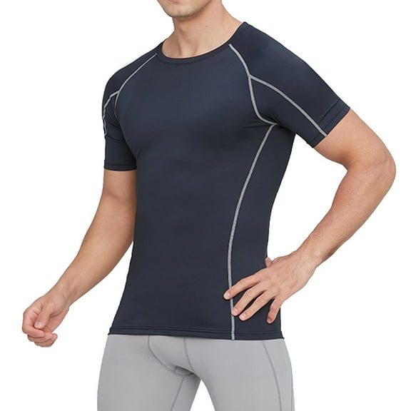 Mens Shirts Under $10 Men's Compression Shirts Short Sleeve Athletic Workout T-Shirt Running Tops Cool Dry Active Gym Undershirt