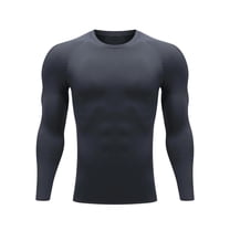 Mens Shirts Under $10 Men's Compression Thermal Shirt Long Sleeve Fleece Lined Base Layer Warm Active Football Baseball Undershirts