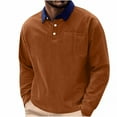 thumbnail image 1 of Mens Shirts Under $10 Men's Corduroy Sweatshirts Casual Long Sleeve Shirts Lightweight Quarter Button Collared Golf Tops, 1 of 9