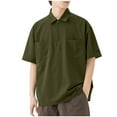 thumbnail image 1 of Mens Shirts Under $10 Men's Half Zip Shirt with Pockets Short Sleeve Shirts, 1 of 5