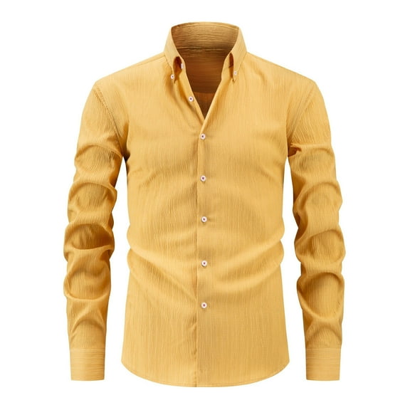 Mens Shirts Under $10 Men's Long Sleeve Stripes Shirts Casual Dress Shirt