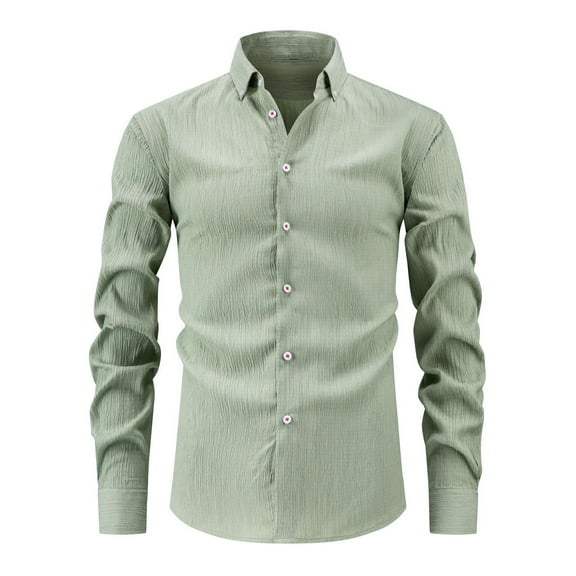 Mens Shirts Under $10 Men's Long Sleeve Stripes Shirts Casual Dress Shirt