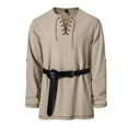 thumbnail image 1 of Mens Shirts Under $10 Men's Pure Cotton Vintage Lace Up Shirts for Pirate Renaissance Viking Medieval Costume Without Belt, 1 of 5