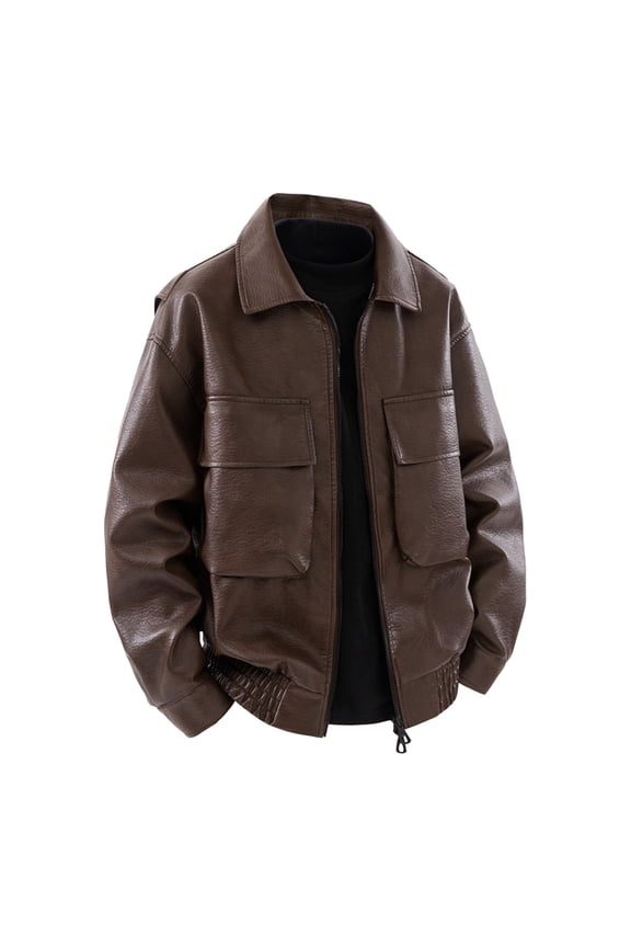 Mens Shirts Under $10 Men's Quilted Racer Leather jacket Lambskin Motorcycle Trucker Jacket Stand Collar Motorcycle Bomber jacket