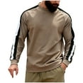 thumbnail image 1 of Mens Shirts Under $10 Men's Round Neck Long Sleeve Stripes T-shirt, Loose Casual Long Sleeved Pullover Sweatshirt, 1 of 8
