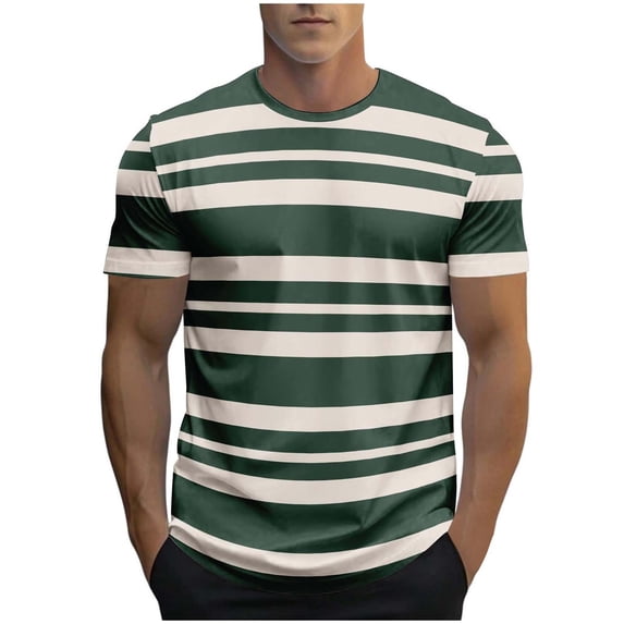 Mens Shirts Under $10 Men's Shirt Cotton Moisture-Wicking T-Shirts Stretch Crewneck Tees for Men Green XXXL