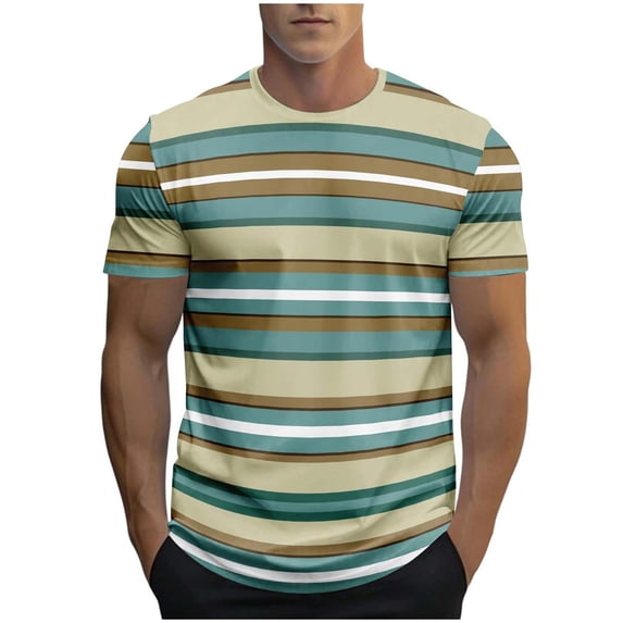 Mens Shirts Under $10 Men's Shirt Cotton Moisture-Wicking T-Shirts Stretch Crewneck Tees for Men Multicolor L