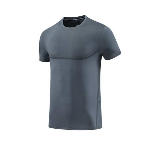 Mens Shirts Under $10 Men's Short-Sleeve T-Shirt Lightweight Casual Breathable Activewear Shirt for Gym, Workout, and Everyday Wear Gray L