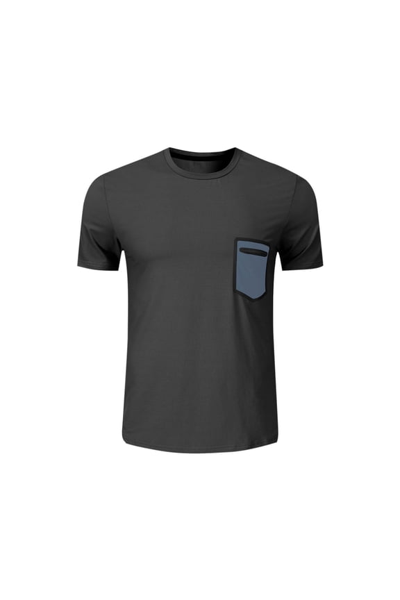 Mens Shirts Under $10 Men's Short Sleeve T-Shirts with Antistatic Pocket, Qicky Dry Sun Shirts Summer Sports Tops with Side Slit