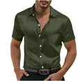 thumbnail image 1 of Mens Shirts Under $10 Men's Summer Casual Stand-up Collar Shirt for Men Fashion Button Down T-Shirt Comfy Loose Fit 2026 Working Business, 1 of 8