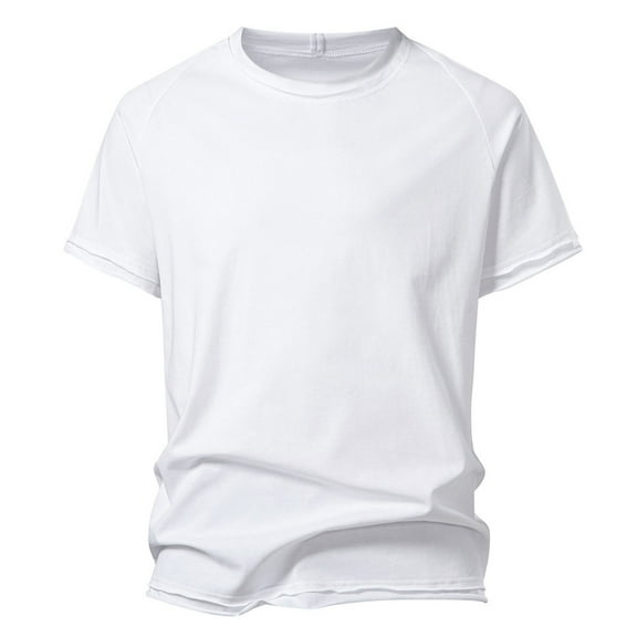 Mens Shirts Under $10 Men's T-Shirt Japanese Style Retro Loose Fit Short Sleeve top for Men White M