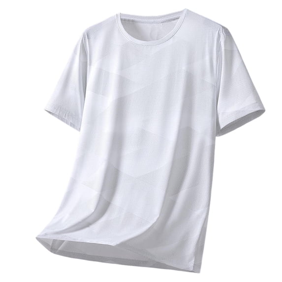 Mens Shirts Under $10 Men's UPF 50+ Sun Shirts Short Sleeve Quick Dry UV Protection Rash Guard Tops Fishing Hiking Running Shirt Outdoor White L