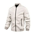 thumbnail image 1 of Mens Shirts Under $10 Mens Bomber Jacket Lightweight Casual Windbreaker Zip Up Coat Fashion Stylish Fall Winter Coats with Zipper Pockets, 1 of 8