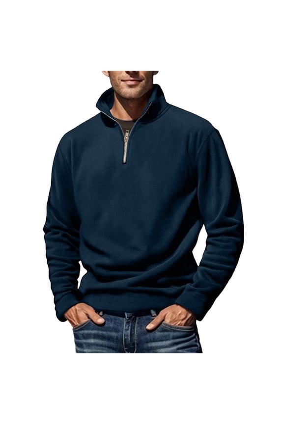 Mens Shirts Under $10 Mens Cardigan Quarter-Zip Knit Sweater Stand Collar Pullover Top with Ribbed Cuffs Lightweight Business Casual Jacket