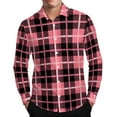 thumbnail image 1 of Mens Shirts Under $10 Mens Checked Shirt Casual Button Down Shirts Plaid T-Shirt Long Sleeve Band Collar Tops Business Regular Fit Shirts, 1 of 8
