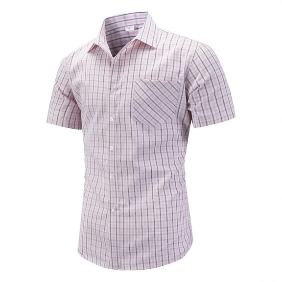 Mens Shirts Under $10 Mens Checkered Shirts Summer Chemise Homme Button Up Short Sleeve Shirt Men Blouse