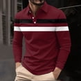 thumbnail image 1 of Mens Shirts Under $10 Mens Fashion Long Sleeve Shirts Casual Golf Shirts Color Block Cotton Top, 1 of 5