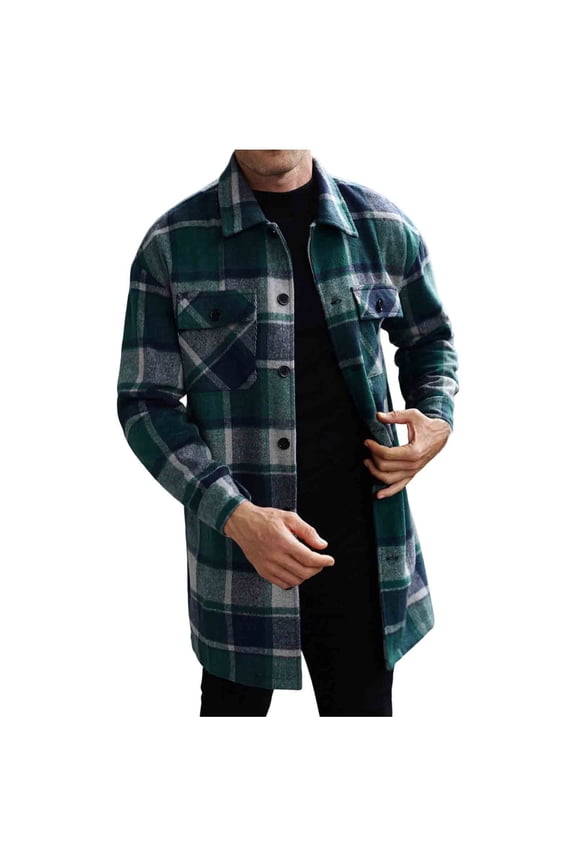 Mens Shirts Under $10 Mens Flannel Shirt Fall Casual Button Down Cotton Plaid Shirt Jacket Loose Long Sleeve Fleece Shackets with Pockets