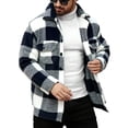 thumbnail image 1 of Mens Shirts Under $10 Mens Flannel Shirts Flip Collar Fleece Button Down Long Sleeve Plaid Shirt with Pockets Jackets Warm Winter Coat, 1 of 7