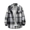 thumbnail image 1 of Mens Shirts Under $10 Mens Flannel Shirts Long Sleeve Button Down Casual Work Plaid Shirt Cozy Regular Fit Lightweight Jacket with Pocket, 1 of 8