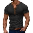 thumbnail image 1 of Mens Shirts Under $10 Mens Henley Shirts Short Sleeve Casual Color Block Button Down Shirts Lightweight Summer Basic Tee, 1 of 6