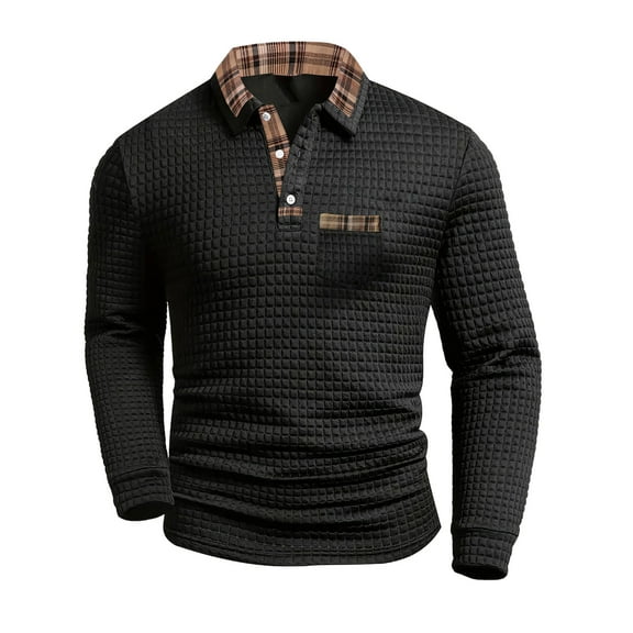 Mens Shirts Under $10 Mens Knit Sweater Long Sleeve Casual Golf Jacquard Dress Button Down Stand Collar Pullover Sweater Shirts