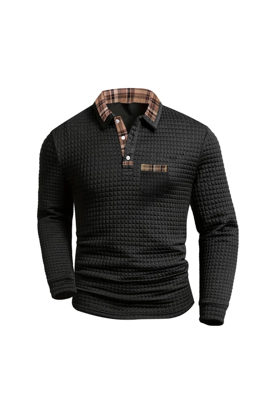 Mens Shirts Under $10 Mens Knit Sweater Long Sleeve Casual Golf Jacquard Dress Button Down Stand Collar Pullover Sweater Shirts
