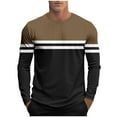thumbnail image 1 of Mens Shirts Under $10 Mens Long Sleeve Shirt Color Block Striped Pullover Casual Crew Neck Fitness Sports Basic Sports Top Lougewear, 1 of 5