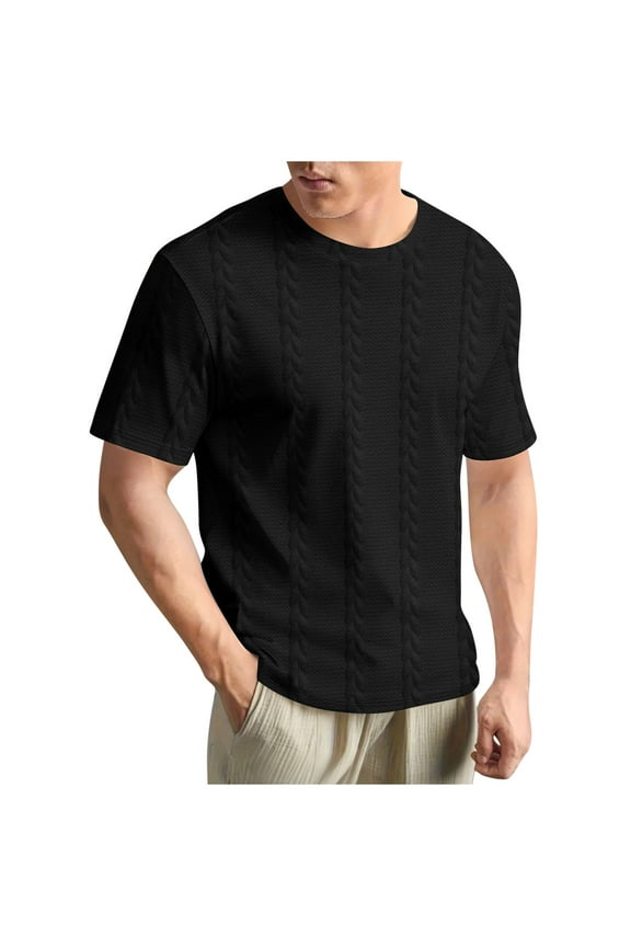 Mens Shirts Under $10 Oversized T Shirts for Mens Vintage Acid Wash Basic Tees Loose Fit Baggy Textured Shirts Workout Cotton Tshirt Tops Black M