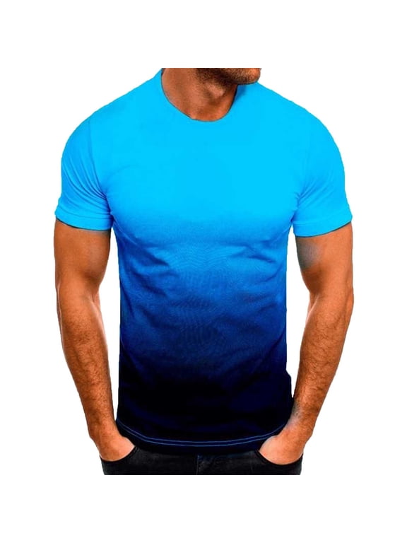 Mens Shirts Under $5 Graphic Tops for Men Shirts for Men Short Sleeve Printing Round Neck Pullover T Shirt Blouse Mens New arrivals